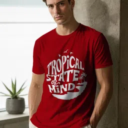 GRACE & JACK Typography Printed Round Neck Short Sleeves Regular Fit Casual T-Shirt-picture-9