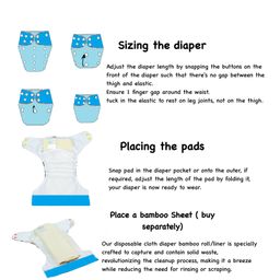 Dumbledo Unisex Premium Cloth Diaper With Leak-Proof, Absorbent 6-Layer White Insert-Dryfeel With Comfortable Fit For 3 Months To 3 Years, Pack Of 1, One Size Diaper With Insert/Pad image 4