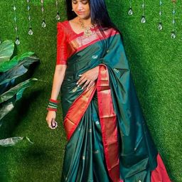 A S CREATION Woven Design Zari Silk Cotton Paithani Saree-image-91