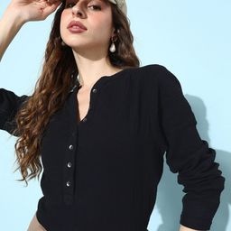 EVERYDAY by ANI Women Solid Shirt Style Top-image-40