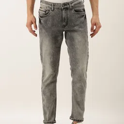 The Indian Garage Co Men Grey Slim Fit Mid-Rise Clean Look Jeans-picture-30