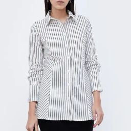 Code by Lifestyle Off White & Black Striped Shirt-96