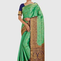Mimosa Green Woven Sarees With Blouse-picture-44