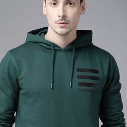 Roadster Men Green Solid Hooded Sweatshirt-image-46