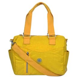 Bahama Crinkle Yellow Solid Medium Handbag-image-78