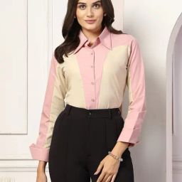 Style Quotient Beige Color-Block Shirt-image-2