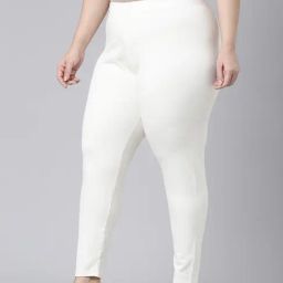Go Colors Silver Grey Solid Leggings-image-10