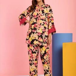 Secret Wish Multicolored Printed Tunic & Pyjamas Set-22