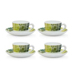 Larah by Borosil White Ceramic Opalware Cup and Saucer Set of 12 140ml image 1
