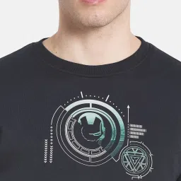 Octave Black & Green Regular Fit Colour Block Sweatshirt image 5