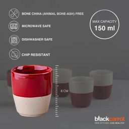 BlackCarrot White & Red Stoneware Kulhad & Kettle Set image 5