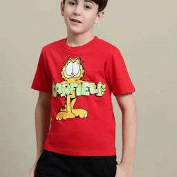 Kidsville Boys Red Cotton Printed T-Shirt-image-86