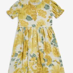 Utsa Kids by Westside Yellow Floral Design A-Line Cotton-Blend Dress-image-79