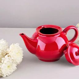 BlackCarrot White & Red Stoneware Kulhad & Kettle Set image 3