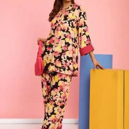 Secret Wish Multicolored Printed Tunic & Pyjamas Set image 5