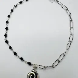Arte Jewels 925 Sterling Silver Black Beads Anklet for Women-image-9