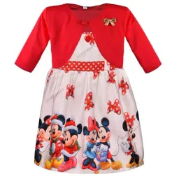 Wish Karo Kids Red & Red Graphic Frock-image-69