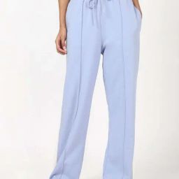 Bewakoof Women's Baby Lavender Straight Fit Flared Pant-picture-1