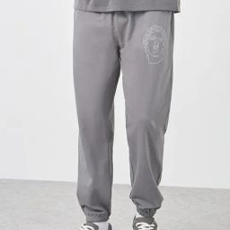 Styli Grey Cotton Relaxed Fit Printed Joggers-image-20