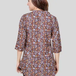 Saree Swarg Brown Printed A Line Kurti image 2