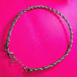 Arte Jewels 925 Sterling Silver Oxidized Twisted Anklet for Women-image-18