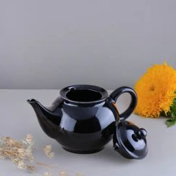 BlackCarrot White & Black Stoneware Kulhad & Kettle Set image 3