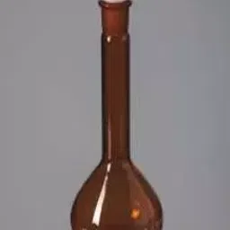 Glassco 10 ml Volumetric Flask Amber with Penny Head glass & PE Stopper, 130.576.02A-11