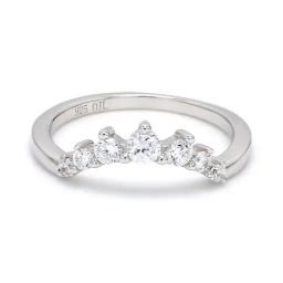 925 Silver AAA Grade American Diamond Wishbone Promise Ring for Women & Girls-image-44