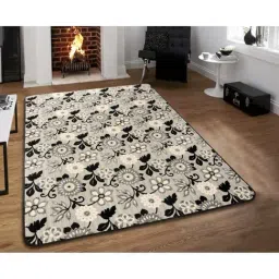 Saral Home Floral Beauty Grey Cotton Carpet - Set of 1-image-42