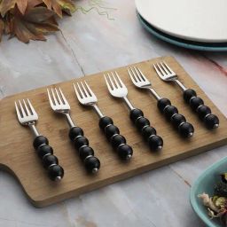 VarEesha Black Steel Forks - Set of 6-19