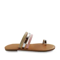 The Madras Trunk Women's Belle Silver Toe Ring Sandals-image-82