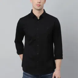 Dennis Lingo Black Cotton Slim Fit Shirt-image-87