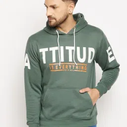Duke Stone Green Regular Fit Printed Hooded Sweatshirt-picture-35