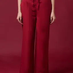 Fabindia Maroon Cotton Mid Rise Palazzos-image-52