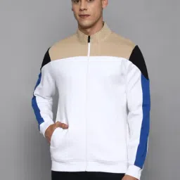 Allen Solly White & Beige Cotton Regular Fit Colour Block Jackets-image-4