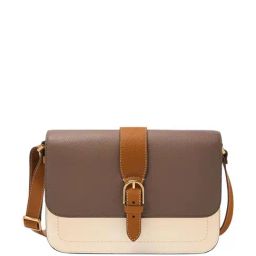 Fossil White & Brown Solid Sling Handbag-31