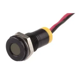 RS PRO Yellow Panel Mount Indicator 2V DC, Mounting Hole Size 8 mm, Termination Type Lead Wires, IP Rating IP67, Model No 7001971-14