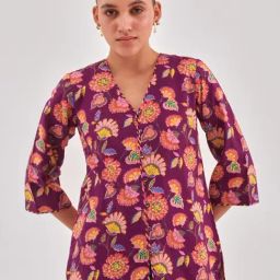 QOMN Purple Cotton Printed Top-image-62
