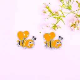 Taraash 925 Sterling Silver Honey Bee Enamel Stud Earrings for Kids & Girls-image-55