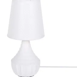 Tayhaa White Ceramic Table Lamp with Shade - Set of 1 image 2