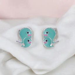 Taraash 925 Sterling Silver Blue Whale Earrings for Kids & Girls-image-19