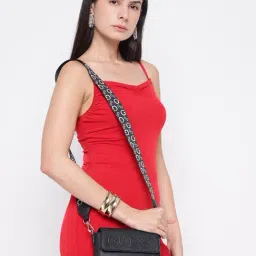 Guess Black Sandria Textured Cross Body Bag-picture-15