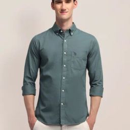 U.S.Polo Assn. Grey Cotton Slim Fit Shirt-image-49