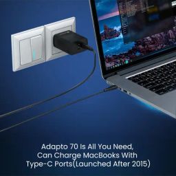 Portronics Adapto 70 33W Fast Charger Adapter with Dual Output USB plus Type C Supports PPS (Black) image 3
