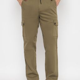 Duke Men Regular Fit Mid-Rise Cotton Cargos Trousers-image-37