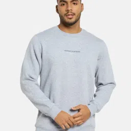 Octave Grey Melange Regular Fit Sweatshirt-image-80