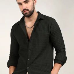 Campus Sutra Black Regular Fit Texture Shirt-picture-37