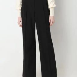 Vero Moda Black Straight Fit Mid Rise Pleated Pants-picture-11