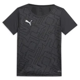 Puma Boys Black Individualrise Graphic Regular Fit Football Jersey Tshirt-picture-19