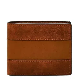 Fossil Everett Brown Paneled Bi-Fold Wallet for Men image 1
